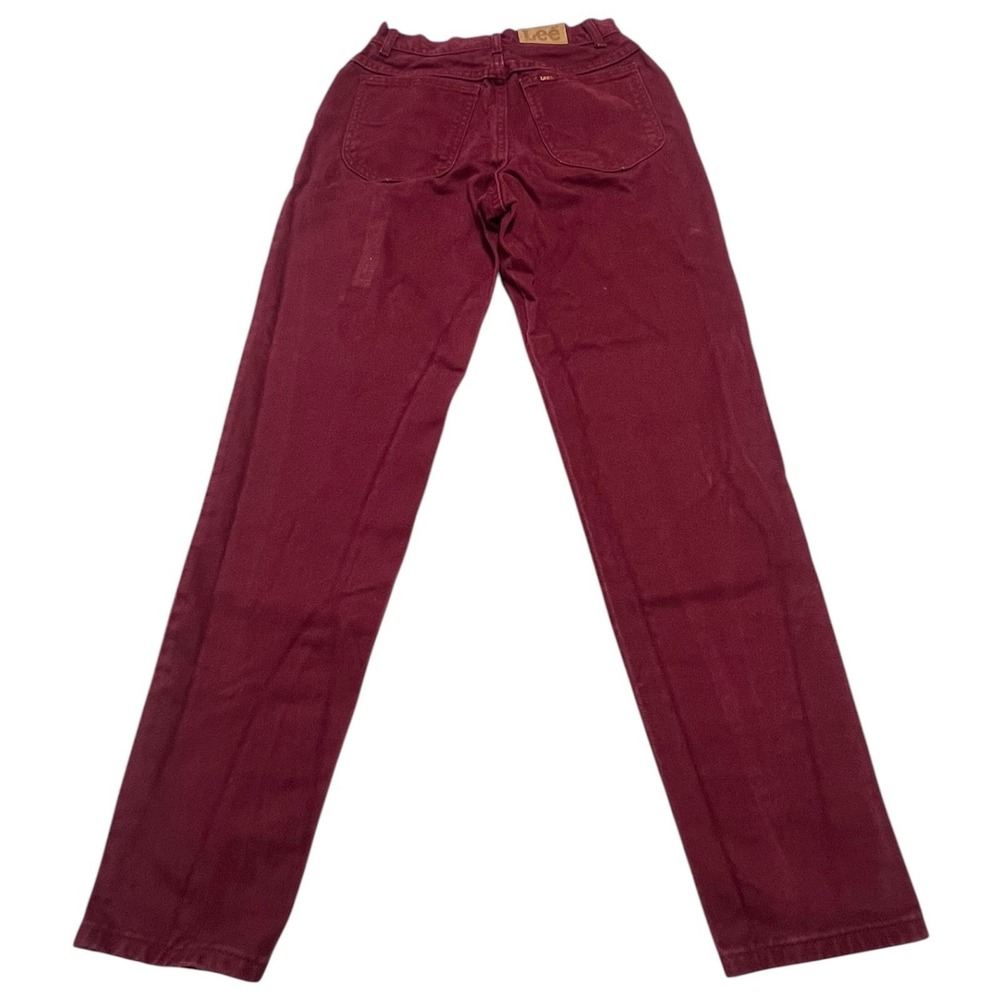 Vtg Lee Straight Leg Jeans Women's Sz 9 Med Red Denim 25x30 100% Cotton USA - Picture 2 of 15